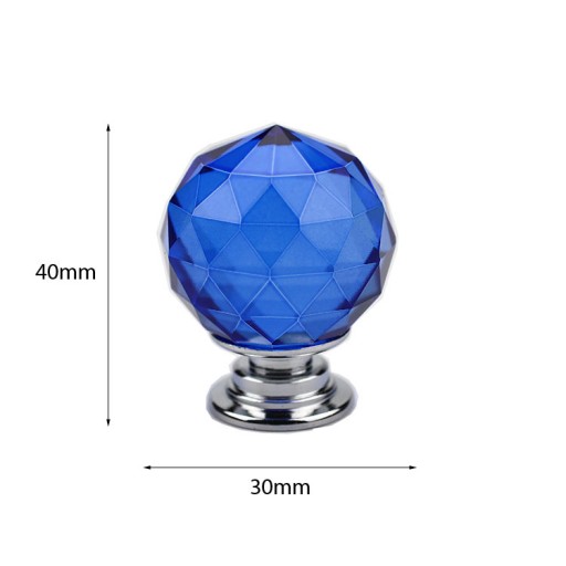 KRIŠTÁĽOVÝ NÁBYTOK Úchytka 30mm BLUE CRYSTAL glamour