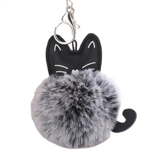 Prívesok na kľúče Mačka Prívesok na kľúče Kitten Soft Pompom