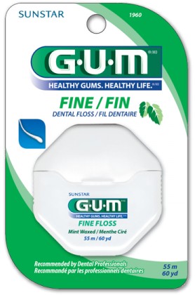 SUNSTAR GUM FINE FLOSS, voskovaná zubná niť