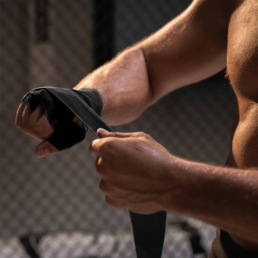 DBX Bushido boxerské obväzy na ruky a zápästia 2 x 4 m - Čierna