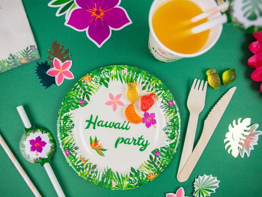 Hawaii Party Hawaiské narodeninové taniere 18cm 6ks