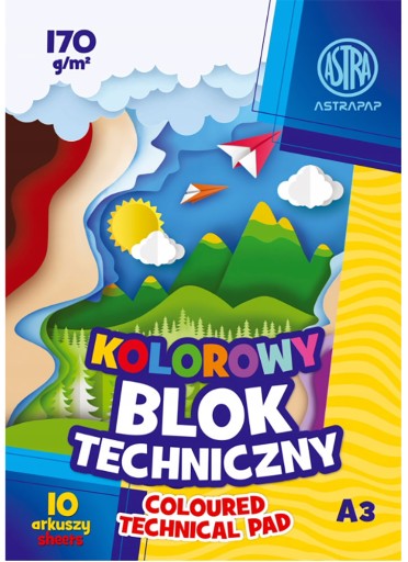 Farebný technický blok A3 ASTRA 10 listov 170g