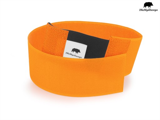Lovecký oranžový VÝSTRAŽNÝ PÁS s gumičkou na rukáve pre Huntera