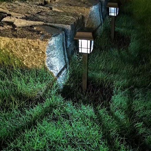 Solárny stĺp malý čierny lampáš studené svetlo 6500K ASTRUM LUMILED