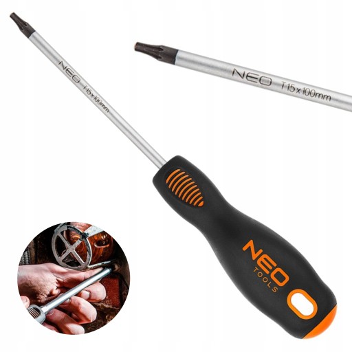 TORX SKRUTKOVAČ T15 X 100 MM S2 MAGNET NEO TOOLS