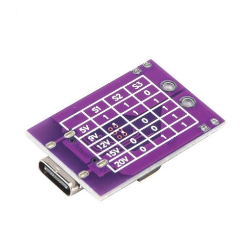 USB DIP prepínač PD/QC Trigger 5V 9V 12V 15V 20V 3A