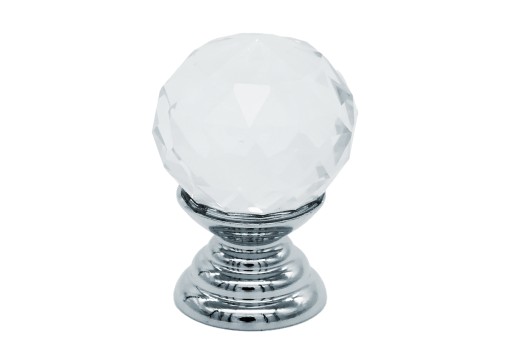 Krištáľový nábytkový gombík krištáľový chróm Fi 20 mm H-30 mm - GKS003 AMIX