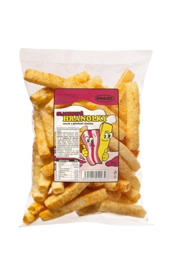 Lahodné hranolky s príchuťou slaniny, český snack 50 g