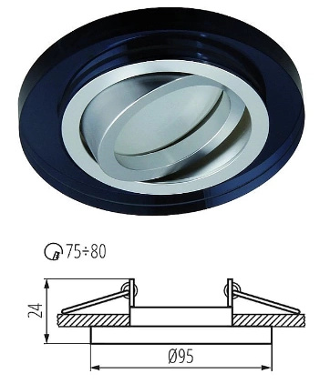KANLUX stropné svietidlo LED dekoratívne sklenený držiak lampy sklo 10W GU10 čierny