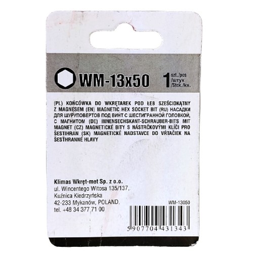 Magnetický šesťhranný hrot BIT SW 13 DĹŽKA 50