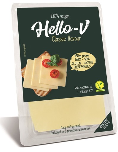 Rastlinná alternatíva žltého syra - plátky 140 g HELLO-V