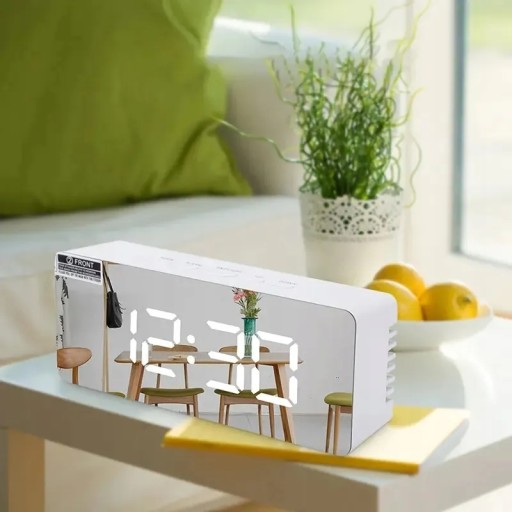 BUDÍK ELEKTRONICKÉ HODINY TEPLOMER ZRKADLO LED ZRKADLOVÉ HODINKY