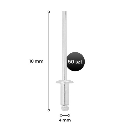 Uslepovacie nity, nerez, nit 4x10, 50 ks