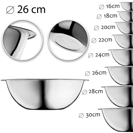 NEREZOVÁ MISKA NA ŠALÁT, 26 cm