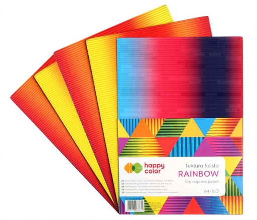 Happy Color A4 vlnitá lepenka 5 listov Rainbow