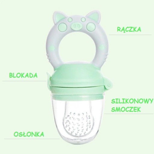 Hryzátko na kŕmenie ovocia, zeleniny, PIGGY L