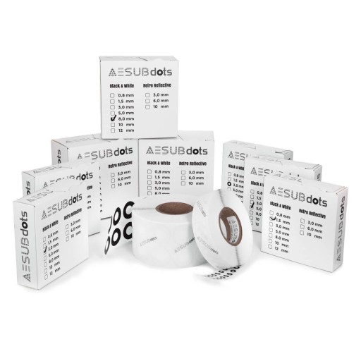 Referenčné body pre AESUB bodové čiernobiele 1,5 mm skenery 100 ks