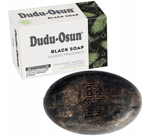 Originálne africké mydlo DUDU - OSUN 150 g čierne mydlo na telo a tvár