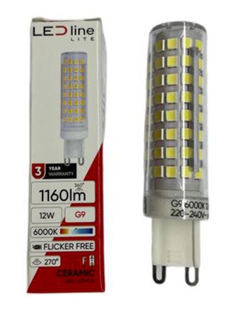 LEDline G9 LED žiarovka 12W 1160lm studená 6000K VÝKON