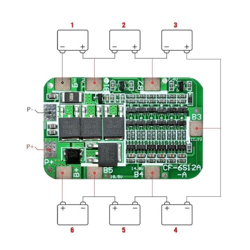 409 BMS Balancer 6S 24V 15A nabíjačka 18650