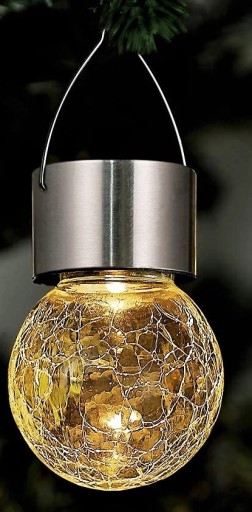 SLNEČNÁ GUĽOVÁ LAMPA, SVIETIACA LAMPA, SOLAR HÁK, ZÁVESNÁ GUĽA, BALKÓN, ZÁHRADKA