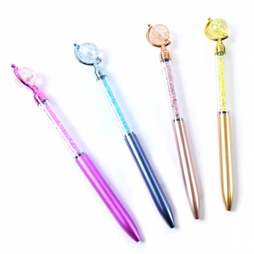 BALLPOINT GLOBUS DARČEK K NARODENINÁM KU DŇU ŽIEN MODRÁ NÁPLŇOVÁ SADA 4 ks
