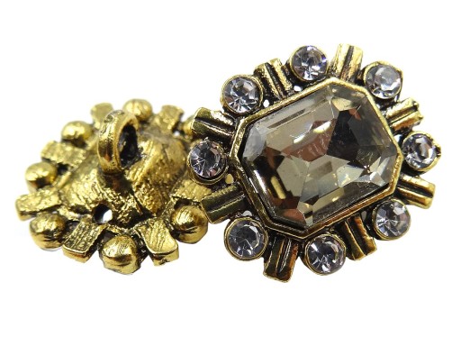 18mm Ozdobné gombíky 1ks ZLATÉ zirkóny HONEY OZ75 18643