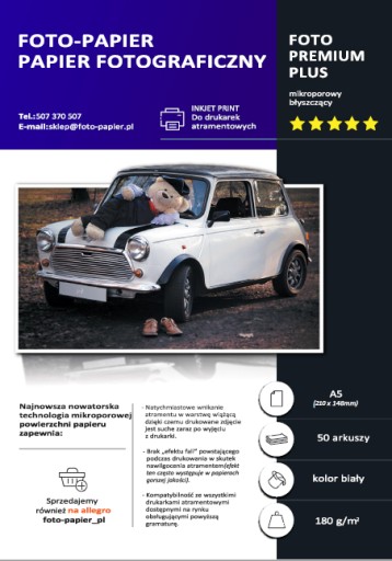 Lesklý fotopapier A5 180 g/m2 50 ks