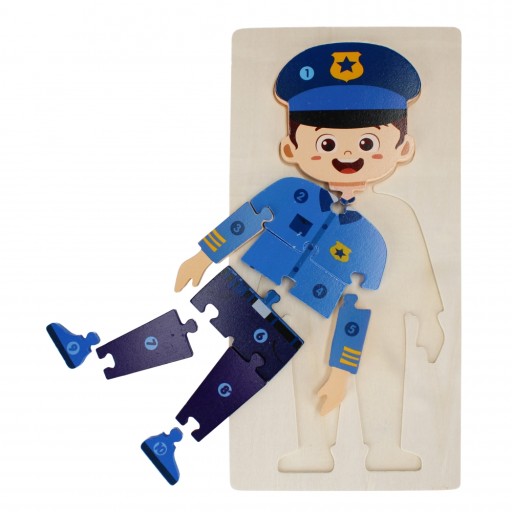 Drevené puzzle. Policajt. Mega Creative 526093