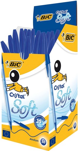 BIC CRISTAL MÄKKÝ GUĽOVÝ BOD MODRÁ HRÚBKA 1,2 MM S ČIAPKOM KANCELÁRSKA ŠKOLA