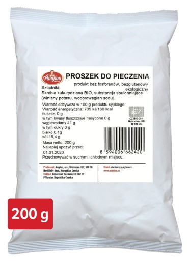 BEZLEPKOVÝ BIO prášok do pečiva 200 g Amylon