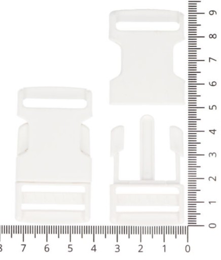 PLASTOVÁ ZÁPADKA NA PÁSKU 2,5 cm 25 mm - BIELA