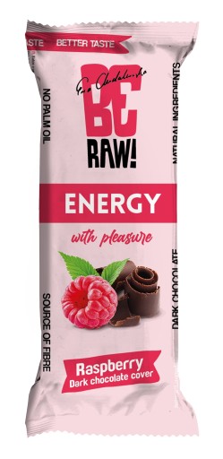 BeRAW Energy Raspberry Chocolate energetická tyčinka, prírodná malina 40g