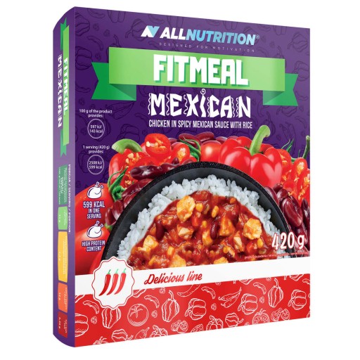 ALLNUTRITION FITMEAL 420G MEXICKÁ KURACIA RYŽA FIT VEČERA HOTOVÉ JEDLO