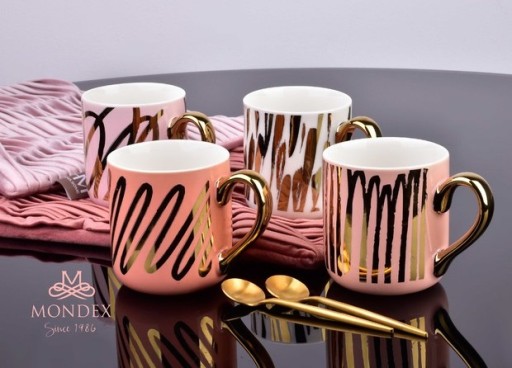 MADISON PORCELÁNOVÝ HRNČEK BIELY ZLATÝ 380 ML ZLATÝ