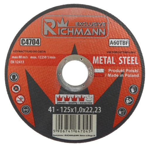 KOVOVÉ REZNÉ KOTOUČE 125 x 1,0mm RICHMANN