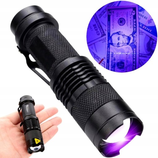 Tester UV Baterka Detektor LED dióda Tester diód BANKNOTE Amber Moč