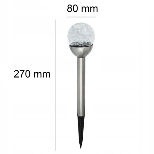 Solárna záhradná lampa LED sklenená guľa RGB