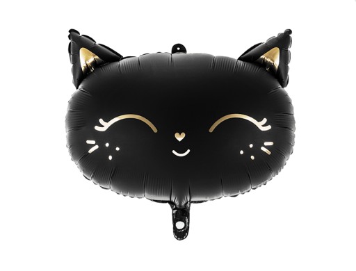 Šťastný HALLOWEENSKÝ BALÓN, ČIERNA MAČIČKA