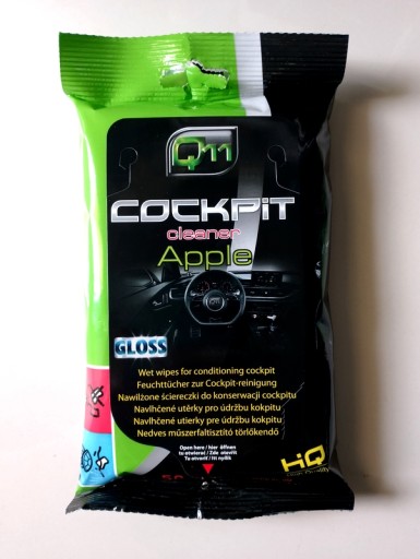 Vlhčené utierky COCKPIT čistiace utierky na autá Q11 30ks APPLE