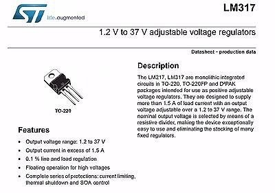 Regulátor napätia LM317T 1,2V - 37V 1,5A DO-220