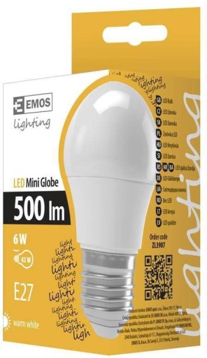 LED ŽIAROVKA 6W E27 500lm 3000K MINI GLOBE