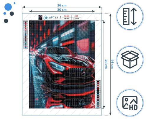 Diamantové vyšívanie Diamantové maľovanie mozaiky pre deti 5d auto závodné auto