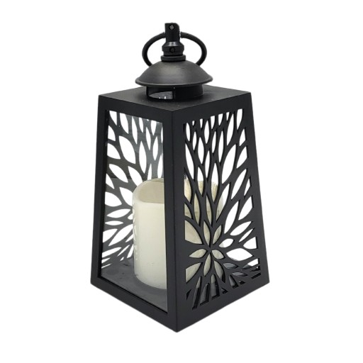 Prelamovaná lampa s LED sviečkou Lucerna so sviečkou s vložkou batérie
