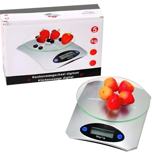 LCD KUCHYŇSKÁ VÁHA DO 5KG, ELEKTRONICKÉ SKLO