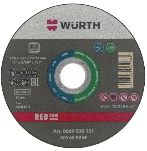 WURTH REZNÝ KOTOUČ NA NEREZOVÝ KOV 1MM 125 X 1,0 X 22,23 MM