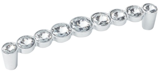 Nábytková úchytka s chrómovými kryštálmi, rozteč 128 mm - UKS010 AMIX
