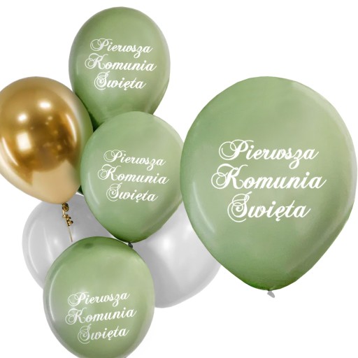 Boho prijímacie balóny s nápisom First Communion lesklé