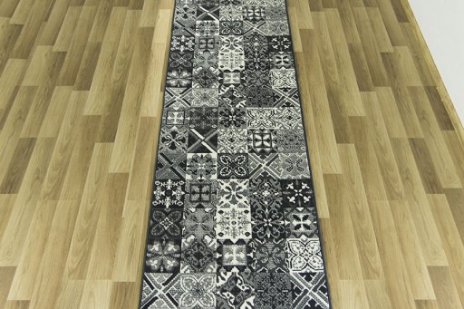 šírka 60 cm ŠEDÝ RUGNER LUNA PATCHWORK BOHO ŠTÝL