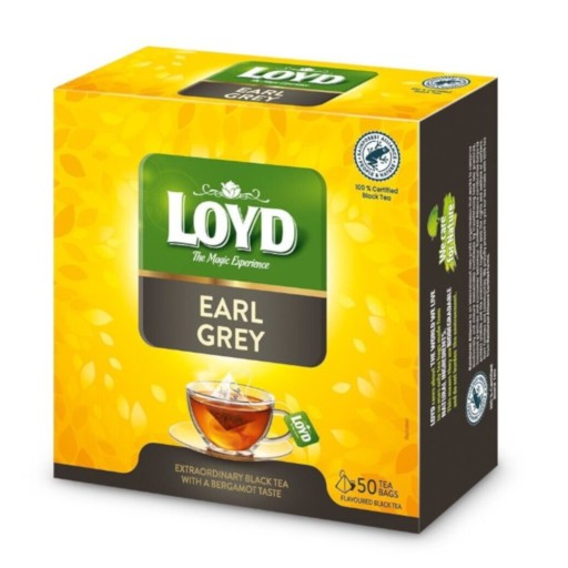 Čaj LOYD Earl Grey PYRAMIDKI 50 vrecúšok
